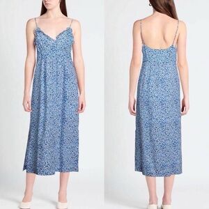 Baum und Pferdgarten Blue Leopard Print Midi Dress XS Slip Dress